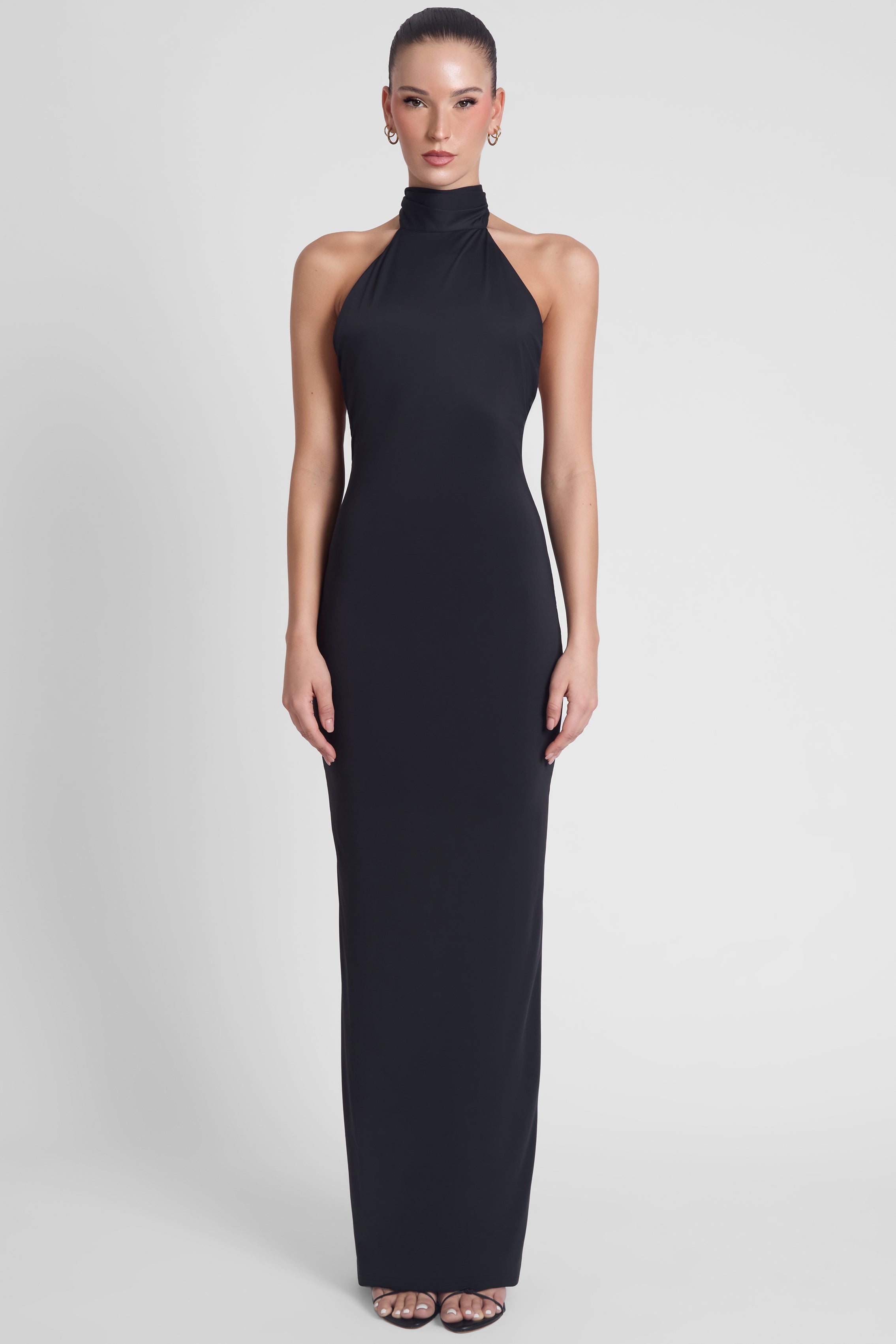 Alaia Drape Maxi Dress - Black