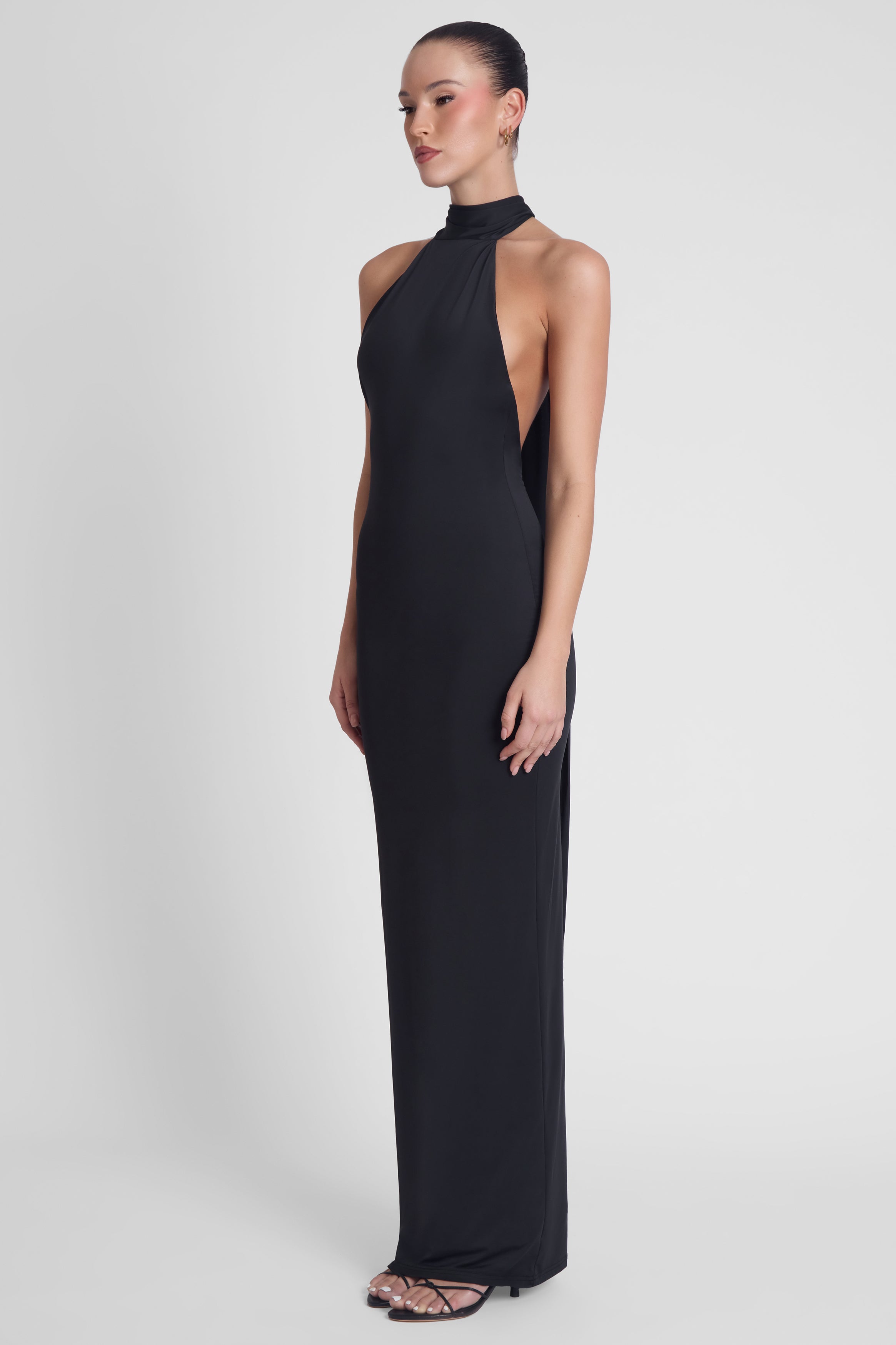 Alaia Drape Maxi Dress - Black
