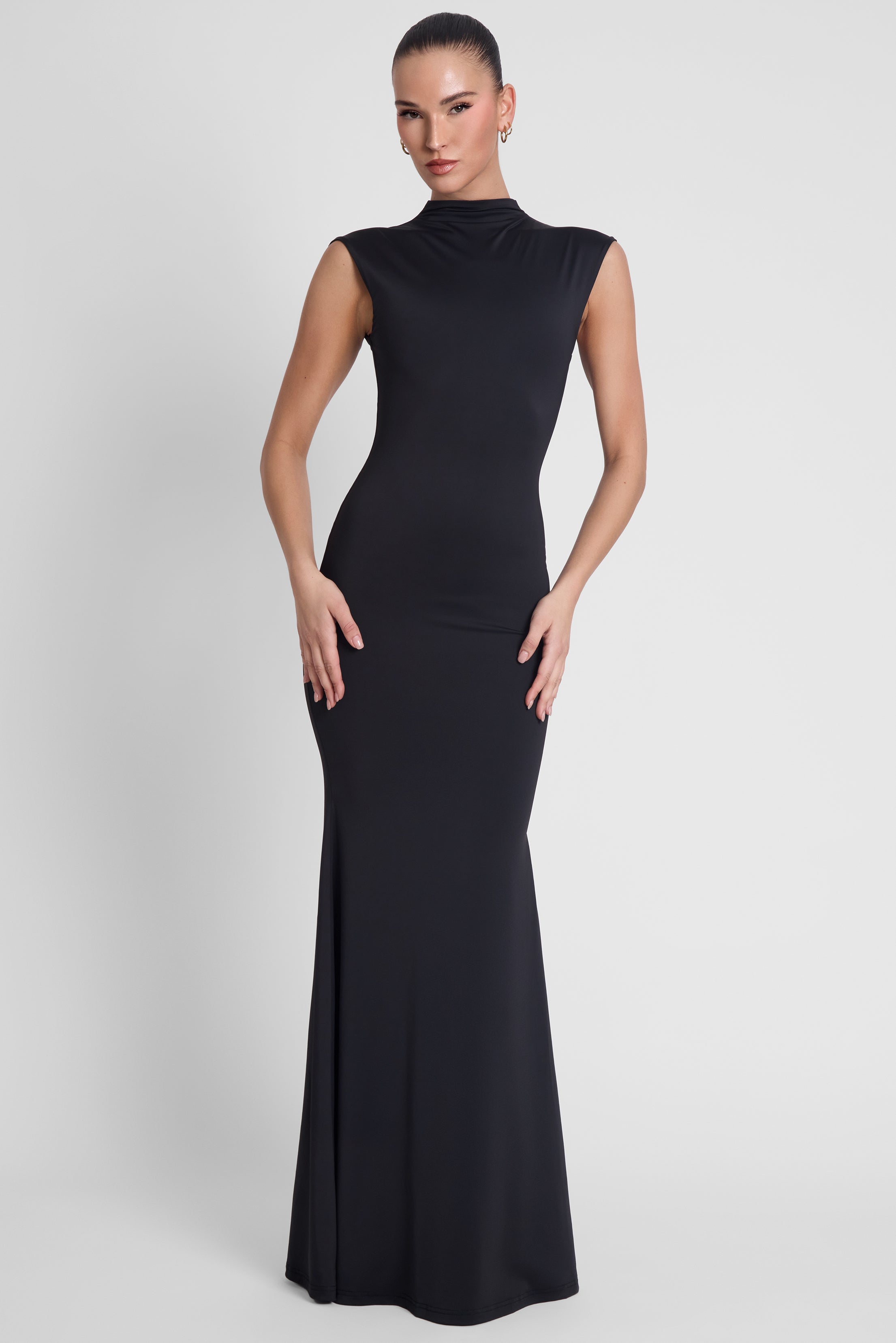 Como Cap Sleeve Maxi Dress - Black