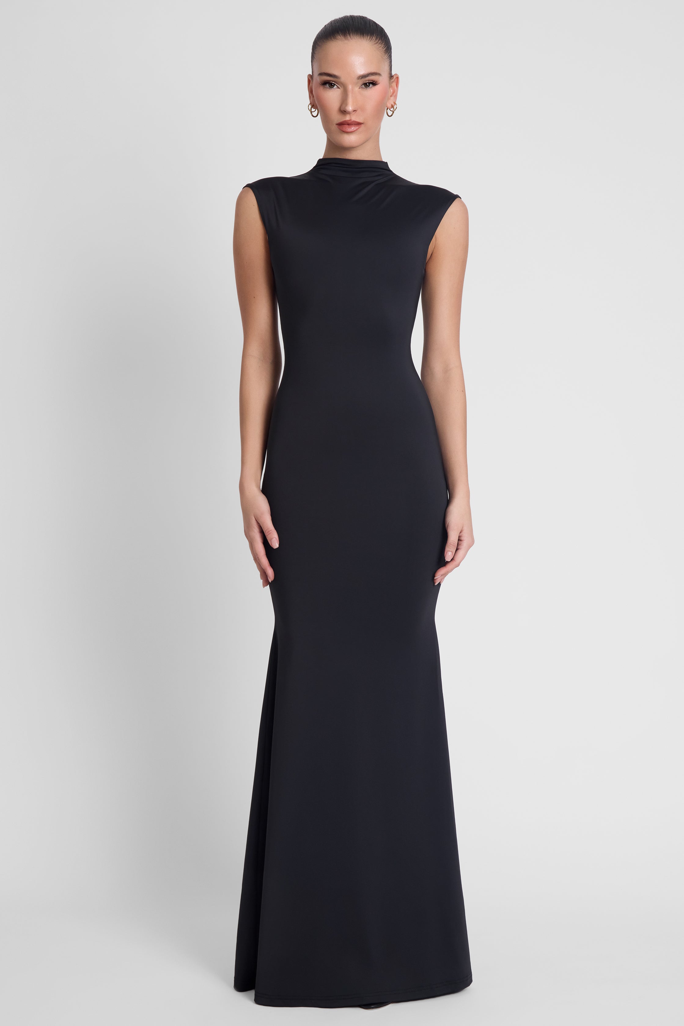 Como Cap Sleeve Maxi Dress - Black