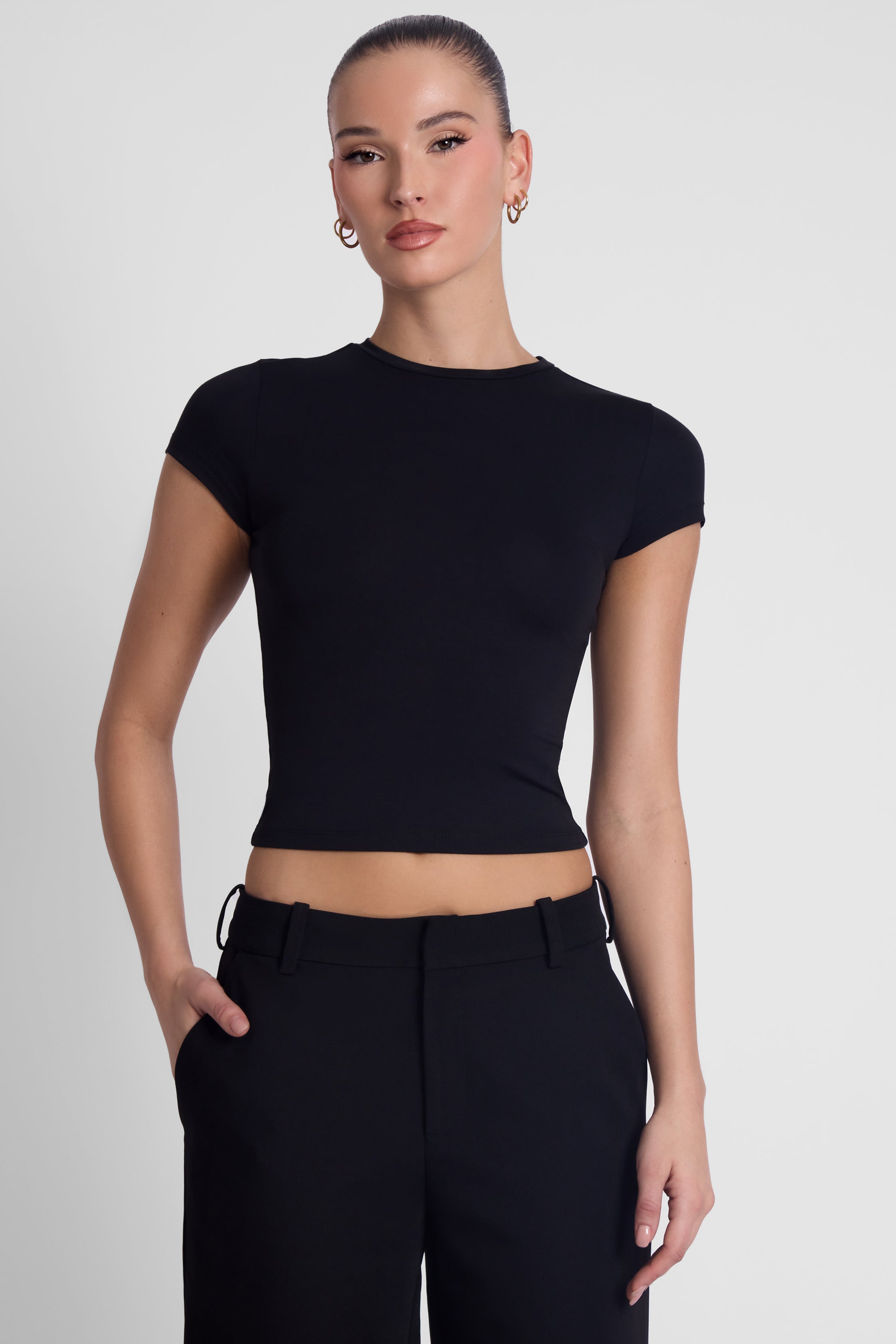 Everyday Jersey Short Sleeve Top - Black