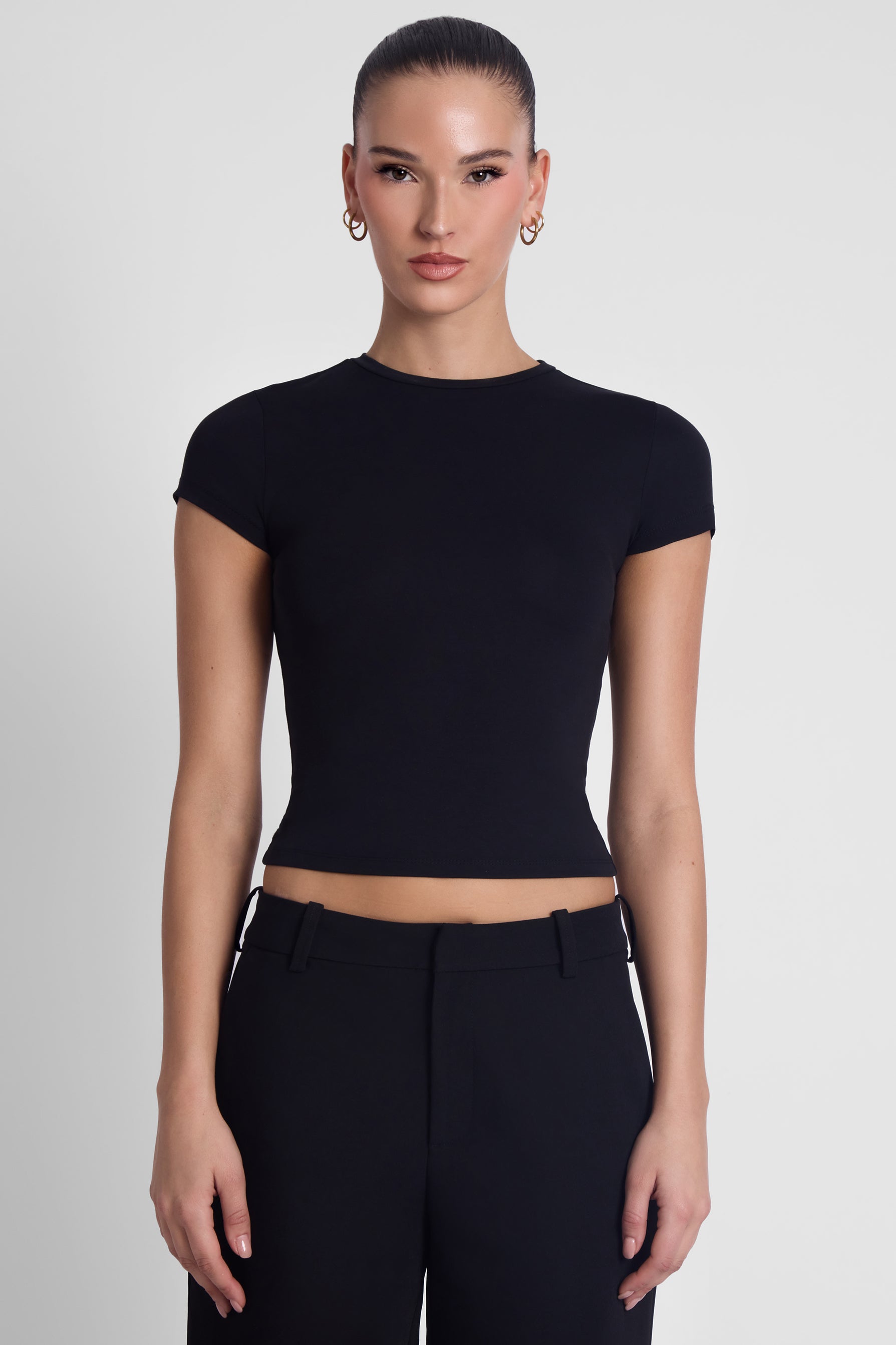 Everyday Jersey Short Sleeve Top - Black