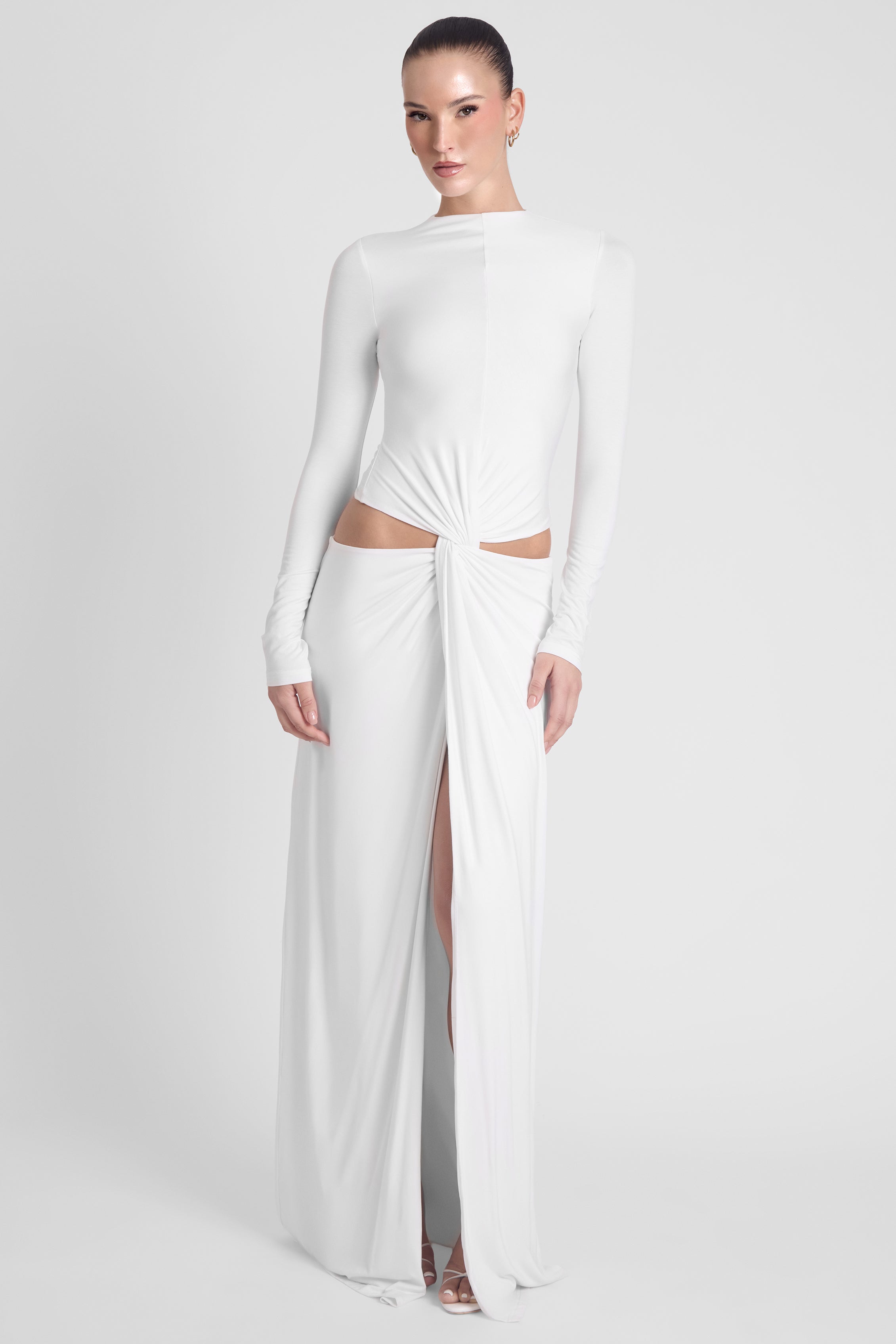 Vacanza Drape Gown - White