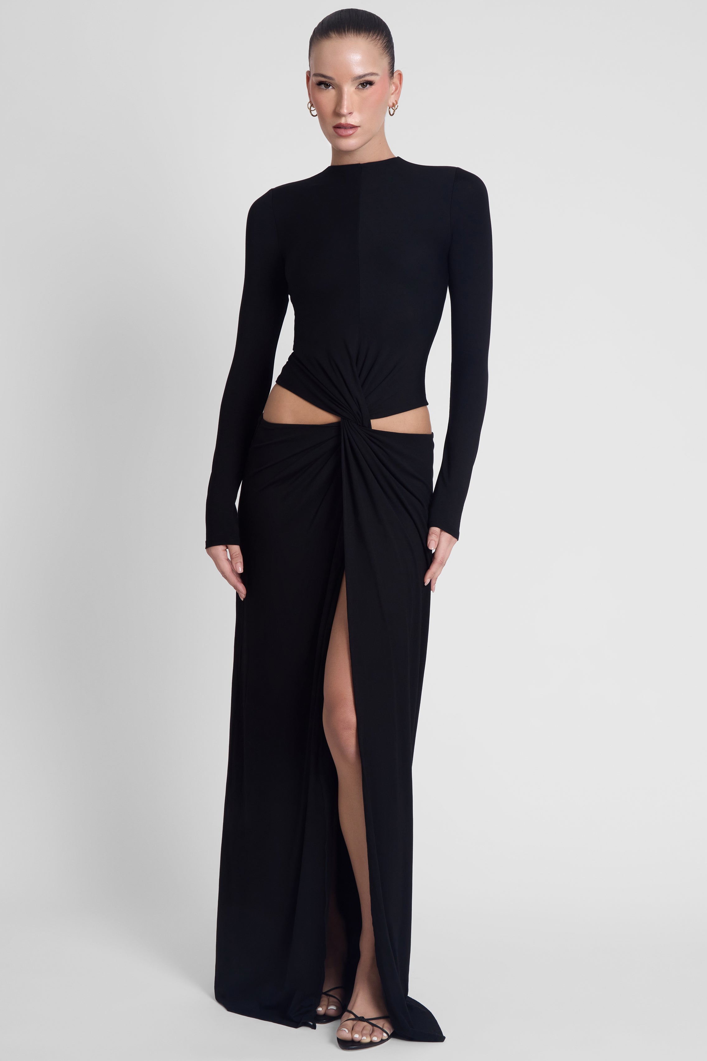 Vacanza Drape Gown - Black